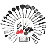 NEXGADGET Kitchen Utensil Set - 42-Piece Cooking Utensils - Nylon and Stainless Steel Utensil set - Nonstick Kitchen Utensils Spatula Set - Complete Cooking Tool set - Best Kitchen Gadgets for Gift