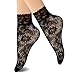 JORMATT 8 Pairs Women Lace Fishnet Socks Nylon Sheer Ankle Dress Socks Low Cut Black Sheer Thin Novelty Cuff Socks For Flats Heels Bootie Shoes, Size 8-12
