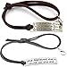 Set of 2 Inspirational Charm Bracelet Fitness Motivation Jewelry for Women Mens Adjustable Black&Brown