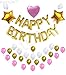 PINK and GOLD BIRTHDAY DECORATIONS - Elegant Design Happy Birthday Balloons Letter, Gold Pink and White Ballons, 2 Gold Star and 1 Pink Heart Balloon, Cute Birthday Party Supplies | Free Party Planner