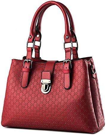 Desklets Women's Vintage Sling Tote Fashionable Bags Top Handle Handbag(Red)