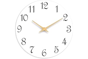 Roymnie Wall Clock, 8 Inch Modern Wall Clocks Battery Operated, Small Silent Non Ticking Clock Decorative for Kitchen, Bathroom, Bedroom, Desk, Bookshelf (White)