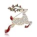 Christmas Brooch Pin Set Women - Pack of 6pcs Cute Crystal Diamond Enamel Christmas Jewelry Gift Including Red Crystal Reindeer White Reindeer Candy Cane Christmas Tree Wreath Snowflake Pins Set