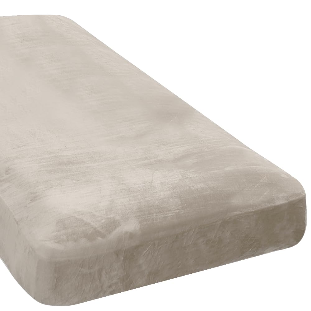 Photo 1 of **MAJOR DAMAGE**
H.VERSAILTEX Velvet Stretch Individual Chaise Cover Sectional Couch Covers for L Shaped Sofa Both Left/Right Furniture Protector Seat Cushion Sofa Cover (1 Piece Chaise Cover, French Oak)