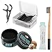 Ultimate Teeth Whitening Kit, All Natural Activated Coconut Charcoal Teeth Whitening Powder (30g) + Bamboo Toothbrush + Dual-purpose Dental Floss Picks (45 PCS) + Coconut Oil Pulling (1 PCS) for Brigh