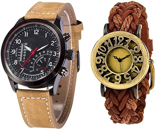 Swadesi Stuff Analogue Multicolor Dial Men's & Women's Couple Watch - Guthelidori&currenTemp