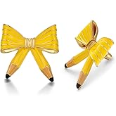 FAUTHENTICUTE Cute Teacher Earrings for Women Chunky Steatement Earrings Back to School Teacher Appreciation Gifts