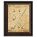 Personal-Prints | Golf Vintage Style US Patent Prints Wall Art | Framed Behind Acrylic Golfer Décor Featuring a Golf Club, Golf Tee, Golf Bag and Golf Ball (Set of 3 - Tee, Club and Ball)
