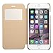 PASONOMI iPhone 6 Plus Case, [Smart Window View] Apple iPhone 6 Plus Folio Wallet Case - Slim Flip Leather Case for Apple iPhone 6+ iPhone Plus 5.5 Inch Smartphone (Golden)