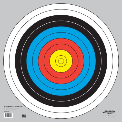 60 cm / 24 in Bullseye Archery (10 Ring) and Gun Targets by Longbow
