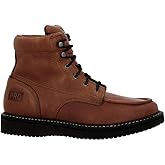 Georgia Boot PRO-Series Men’s Work Boots, 6” Moc Toe Wedge, SPR Full-Grain Leather, Midnight Black Non-Marking Outsole, Oil-Resistant Outsole, Welt Construction, Comfortable Soft Toe GB003PRO