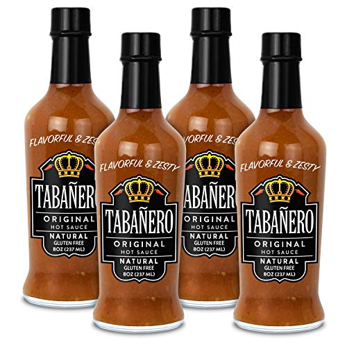 Tabañero Original Hot Sauce, Gluten Free, 8oz. Bottle (Pack of 4