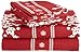 Amazon Brand – Pinzon Lightweight Cotton Flannel Sheet Set - Queen, Snowflake Bordeaux
