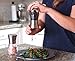 Brushed Stainless Steel Salt and Pepper Shakers or Grinders with Matching Stand and Adjustable Coarseness Feature (Sea Salt)
