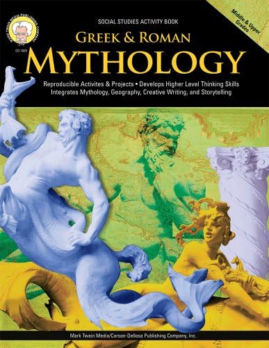 Mark Twain Greek and Roman Mythology Workbook, History and Geography for Kids Grade 6 and Up, Map Skills, Creative Writing, Mythological Storytelling, and More, Classroom or Homeschool Curriculum