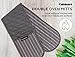 Cuisinart Silicone Mini Oven Mitts, 2 Pack - Little Oven Gloves for Cooking - Heat Resistant, Non-Slip Grip, Hanging Loop - Ideal for Handling Hot Kitchen/Bakeware Items - Striped, Titanium Grey