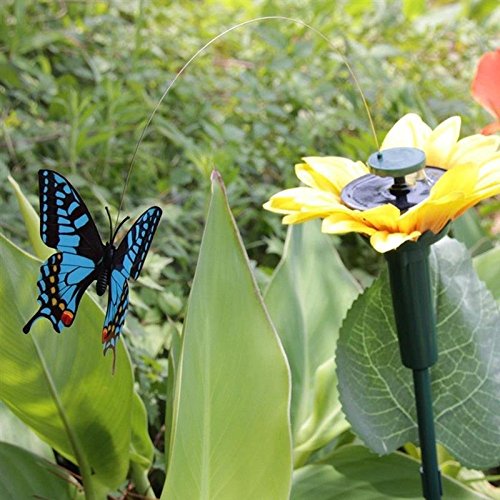 VT BigHome Solar Toy Sunflower With Butterfly Dancing Solar Battery On Garden Plugs Garden Lawn Pot Bed Decoration Ornament Color Random - Thumbnail 4