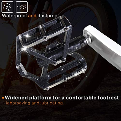 IZTOSS Mountain Bike Pedals Platform Bicycle Flat Alloy Pedals 9/16" -Black