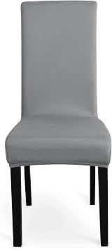 Amazon Basics Stretch Dining Chair Covers Set of 6 Light Grey 92% Polyester view 2