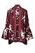 EIFFTER Women Boho Bell Sleeve Hollow Out Lace Floral Print Short Cardigan Casual Fall Kimono