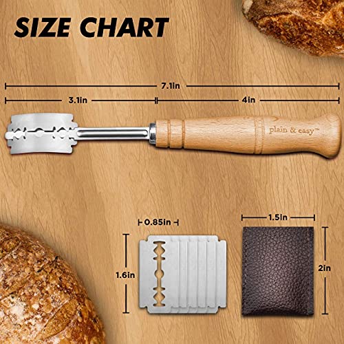 PLAIN & EASY Bread Lame Scoring Knife with 7 Stainless Steel Razor
