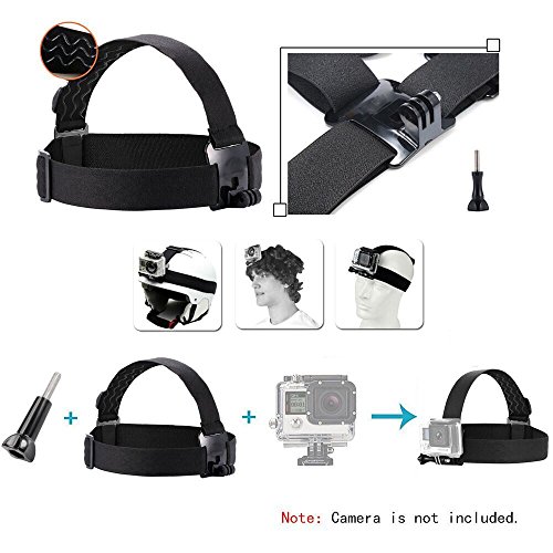 image for ASOCEA Elastic Adjustable Head Strap Mount Belt with Screw for GoPro H