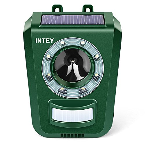 INTEY Solar Ultrasonic Animal Repellent and Pest Repeller, Upgraded