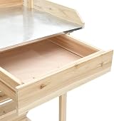 vidaXL Potting Bench - Solid Fir Wood, Zinc-Top, Garden Storage view 4