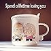 Z ZICOME 320ml Color Changing Coffee Cup Morning Mug with Coffee Tea Milk Spoon, Handwash Recommended, Spending a Lifetime Loving You