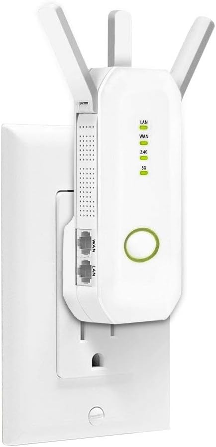 AMAKE AC750 WiFi Range Extender with High Speed Mode,Dual Band Range Extender Internet Signal Booster with External Antennas