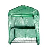 BeGrit 2 Tier Mini Greenhouse with Shelves & Cover Portable Compact Garden Growh