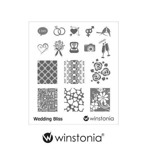 Winstonia Nail Art Stamping Image Plate - Wedding Bliss