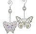 BANBERRY DESIGNS Butterfly Christmas Ornaments - Set of 2 Colorful Rhinestone and Silver Filigree Ornaments - Butterfly Decorations - Hanging Butterflies - Butterfly Decor
