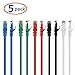 Cable Matters 10Gbps 5-Color Combo Snagless Cat 6 Ethernet Cable - 10ft, Cat 6 Cable, Cat6 Cord, Ethernet Cord, Multicolored (Black, Blue, White, Green, Red)