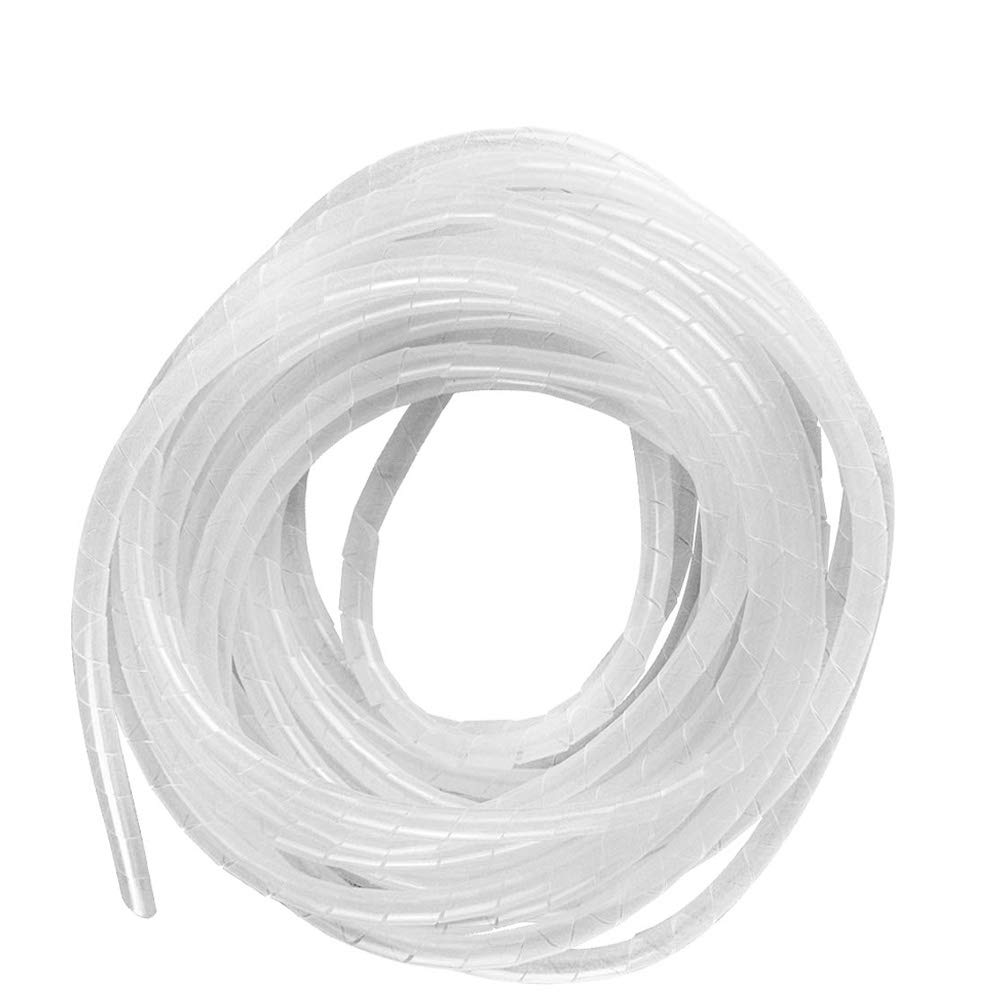 GTIWUNG 4mm x 25m Cable Tidy Wrap Cable Management System Cutable Flexible Cable Tidy Tube Spiral Cable Tidy Sleeves for TV Wire Computer Cable on Home or Office, Transparent