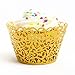 Cosmos ® 24 Pcs Flower Vine Filigree Cutout Lace Cupcake Wrapper Wraps Liner Wedding Party Cake Decoration (Gold)
