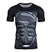 Compression Shirt Mens Superman Iron man 3D Print T-Shirt Tight Workout Clothes (XL, SuperBlack)