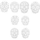 8 Pcs Skull Painting Stencil Halloween Stencils Template Plastic Painting Stencils for Kids Painting Paper, Glass, Wood, Walls