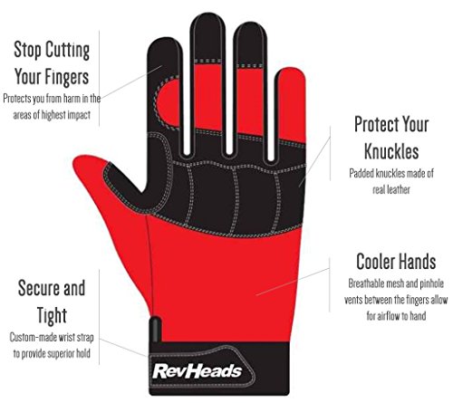 MECHANIC GLOVES For Working On Cars - Work Safety Gloves Protect Fingers And Hands - Large Size Fits Most Men, 1 Pair