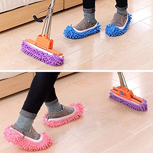 Dusting Mop Slippers Washable Dust Mop Slippers Shoes Cover Microfiber Dust Floor Cleaner for Bathroom Kitchen House Cleaning 10 PCS (5 Pairs) - Thumbnail 5