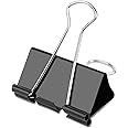 Ufmarine Large Binder Clips, 1.6 Inch Length, (24 Pcs) Big Binder Clips Paper Clamps for Office