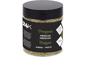 24K Authentic Mexican Oregano - 20g | Rubbed, Dried Premium Mexico Oregano, Grassy & Citrus Notes