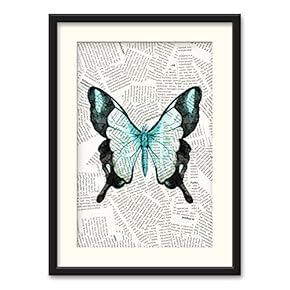 Black Paper Framed Canvas Wall Art for Living Room, Bedroom Animals or Plants Pop Up Vintage Newspaper Backgroud Canvas Prints for Home Decoration Ready to Hanging - 23x31 inches