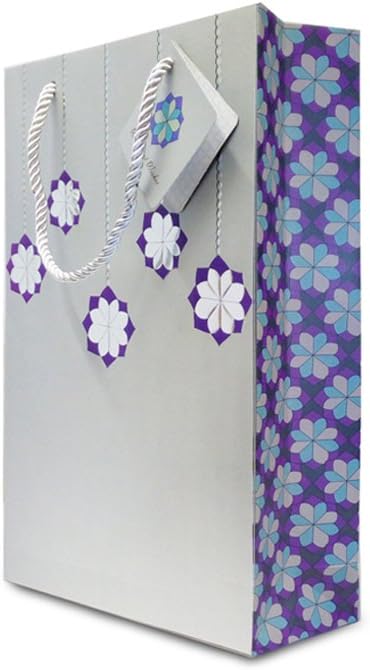 Tatva Premium All Ocassion Paper Gift Bags (Pack of 5)|33.02 X 21.92 X 7.62 Cms.|Foil Embossed Ethnic DesignOn Rich Matt Silver Base
