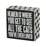 Primitives by Kathy Square Box Sign, 4-Inch, All The Cats