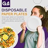 G4GADGET 100 Disposable Paper Plates 9 Inch - Ideal for Parties & BBQs view 4