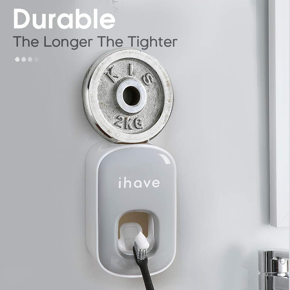 iHave Toothpaste Dispenser Wall Mount for Bathroom Automatic Toothpaste Squeezer (Gray): Home & Kitchen