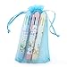 ZIJING Set of 3 pcs Cute Cartoon Girl Kids Children Multicolor 7 Colors BallPoint Pen School Office Stationery
