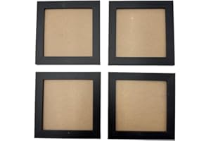 Urier 3.5x3.5 Photo Frame Set of 4,Small Black Photo Frames,Plastic Panels,without Mat. Wall & Tabletop Picture Frames Displa
