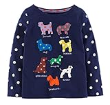 Fiream Girls' Cotton Crewneck Solid Long Sleeve T-shirt(7465TZ,18M)